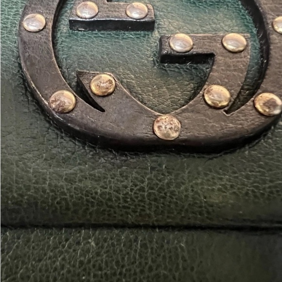 Gucci Dark Green Leather blondie compact Wallet with Logo - Picture 9 of 9